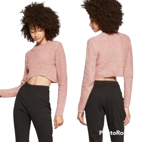 Wild Fable Pink Cropped Pullover Sweater - Picture 4 of 10